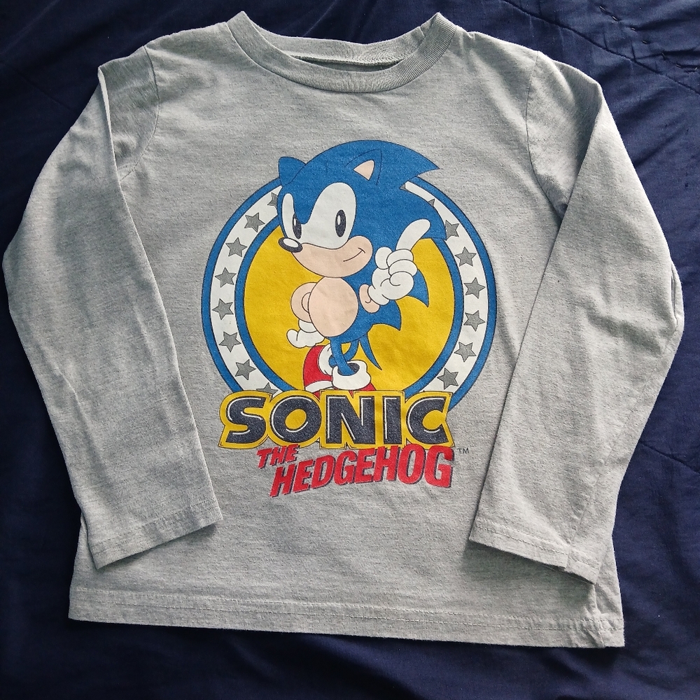 Sonic the Hedgehog Gray Kids Long Sleeve Shirt